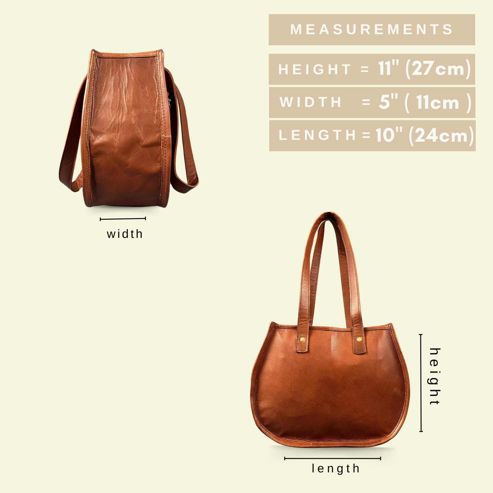 Madosh, Genuine Leather Classic Brown Half Moon Shoulder Tote Style Fashion Sleek Everyday Handbag Purse for Women